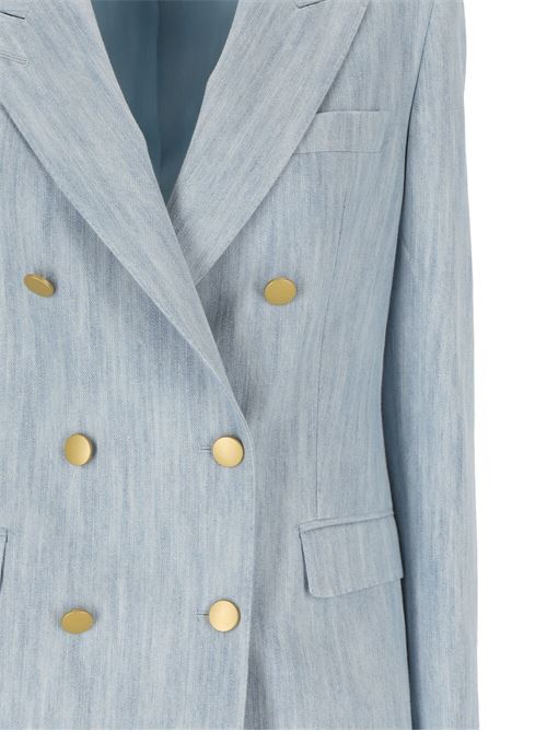 Light blue cotton woman jacket Tagliatore 0205 | JPARIGI10B750015U24E385I1406